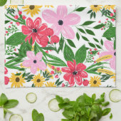 Kute roze roodroze lentekort met handschildervormi theedoek (Gevouwen)