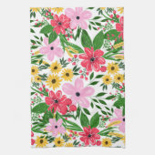 Kute roze roodroze lentekort met handschildervormi theedoek (Verticaal)