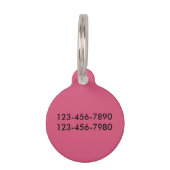 Kute roze, speciaal aangepast plaatje met hart huisdierpenning (Achterkant)
