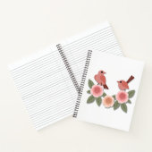 Kute roze Tortelduifjes en bloeiende Rozen Notitieboek (Binnen)