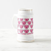 Kute roze varkens bierpul (Voorkant links)