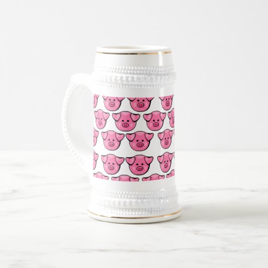 Kute roze varkens bierpul (Voorkant links)