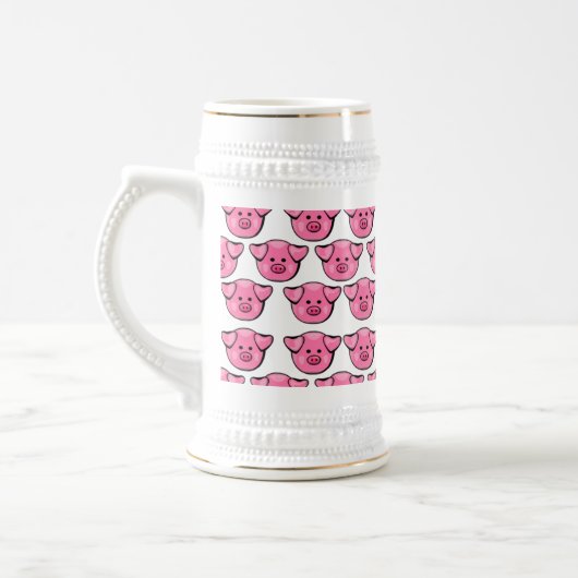 Kute roze varkens bierpul (Links)