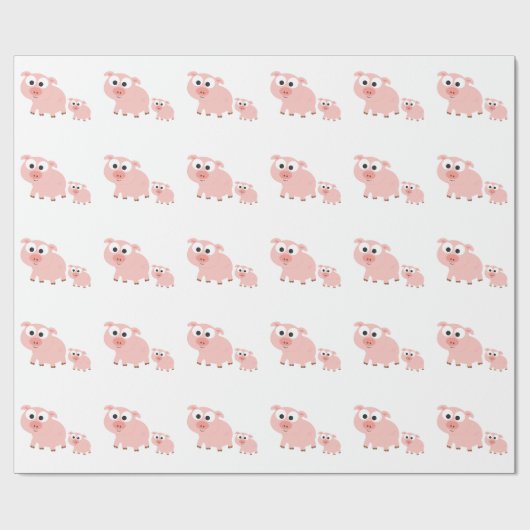 Kute roze varkens cadeaupapier (Vlak)