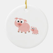 Kute roze varkens keramisch ornament (Achterkant)