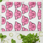 Kute roze varkens theedoek (Gevouwen)