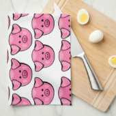 Kute roze varkens theedoek (Quarter Fold)