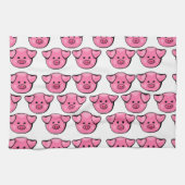 Kute roze varkens theedoek (Horizontaal)