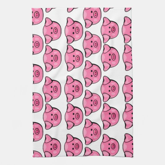 Kute roze varkens theedoek (Verticaal)