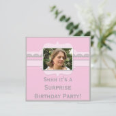 Kute roze verrassingsfeestdag Voeg je foto toe Kaart (Staand voorkant)