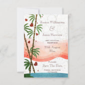 Kute roze vlamingos sparen de Datum Save The Date (Achterkant)