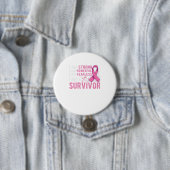 Kute roze vlinder ter ondersteuning van borstkanke ronde button 7,6 cm (In situ)