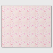 Kute roze vlinderbloempapier cadeaupapier (Vlak)