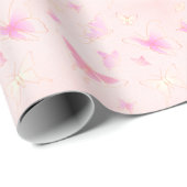 Kute roze vlinderbloempapier cadeaupapier (Rol Hoek)