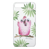 Kute roze vogel met Jouw naam Case-Mate iPhone Case (Achterkant)