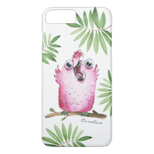 Kute roze vogel met Jouw naam Case-Mate iPhone Case