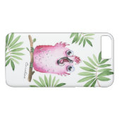 Kute roze vogel met Jouw naam Case-Mate iPhone Case (Achterkant (Horizontaal))