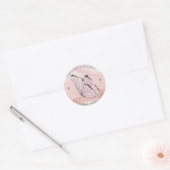 Kute roze Waterverf Butteryfly Weddenschap Ronde Sticker (Envelop)
