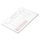 Kute roze weekblad notitieblok (Schuin)