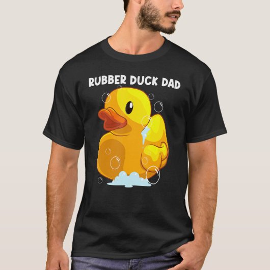 Kute Rubber Duck voor pap Mannen Rubber Duckie T-shirt (Voorkant)