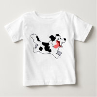 Kute Running Cartoon Border Collie Kinder T-Shirt