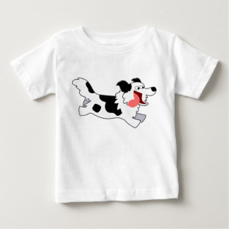 Kute Running Cartoon Border Collie Kinder T-Shirt