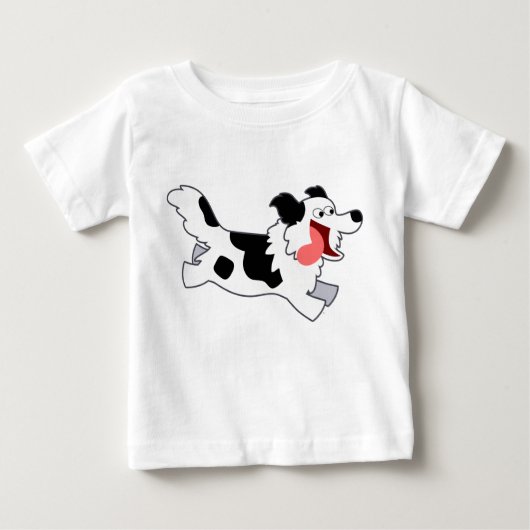 Kute Running Cartoon Border Collie Kinder T-Shirt (Voorkant)