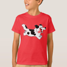 Kute Running Cartoon Border Collie Kinder T-Shirt