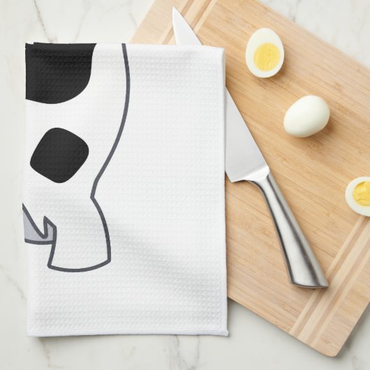 Kute Running Cartoon Border Collie Kitchen Towel Theedoek (Quarter Fold)