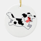 Kute Running Cartoon Border Collie Ornament (Voorkant)