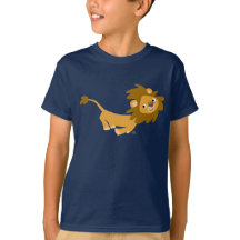 Kute Running Cartoon Lion Children T-Shirts