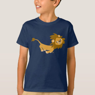 Kute Running Cartoon Lion Children T-Shirts