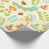 Kute rupp en bloemen cadeaupapier (Hoek)