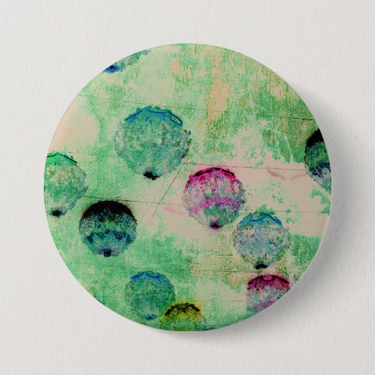 Kute, rustige, digitale ronde penseelstreken button 7,6 cm (Voorkant)