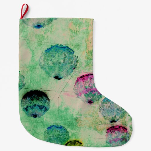 Kute, rustige, digitale ronde penseelstreken grote kerstsok (Voorkant)