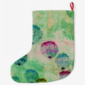 Kute, rustige, digitale ronde penseelstreken grote kerstsok (Achterkant)