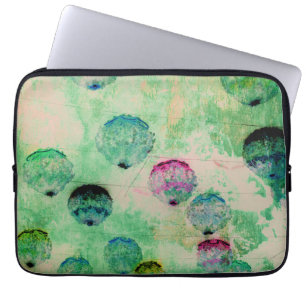 Kute, rustige, digitale ronde penseelstreken laptop sleeve