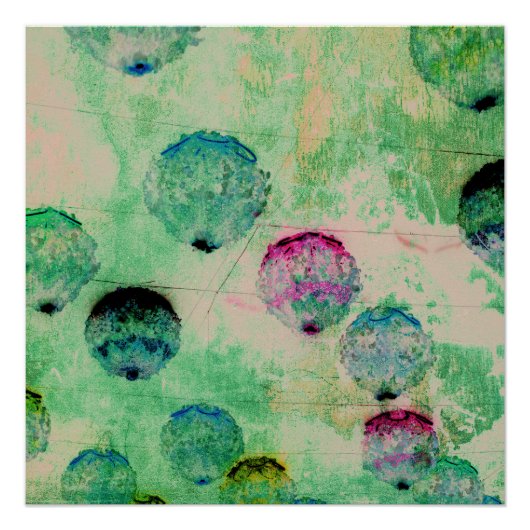 Kute, rustige, digitale ronde penseelstreken perfect poster (Voorkant)