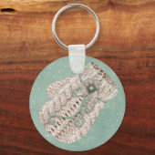 Kute rustige wintermessing met mitten snewflake sleutelhanger (Voorkant)