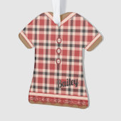 Kute Rustische dress met rode kant Ornament (voorkant)