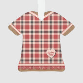 Kute Rustische dress met rode kant Ornament (achterkant)