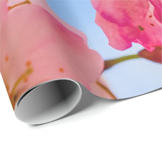 Kute Sakura Flowers open voor de lente-zonneschijn Cadeaupapier (Rol Hoek)