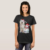 Kute Samoyed Santa Hat Kerstmis Light Xmas T-shirt (Voorkant volledig)