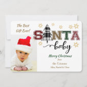 Kute Santa Baby Foto aankondiging kerstmis (Voorkant)