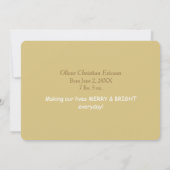 Kute Santa Baby Foto aankondiging kerstmis (Achterkant)