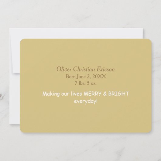 Kute Santa Baby Foto aankondiging kerstmis (Achterkant)