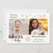 Kute Santa Baby Foto aankondiging kerstmis (Voorkant)