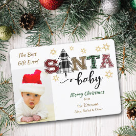 Kute Santa Baby Foto aankondiging kerstmis