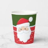 Kute Santa Claus-gezicht op rode groene kerstmis Papieren Bekers (Achterkant)