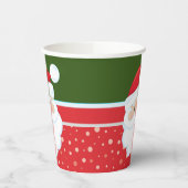 Kute Santa Claus-gezicht op rode groene kerstmis Papieren Bekers (Links)